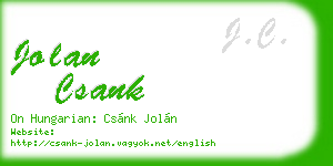 jolan csank business card
